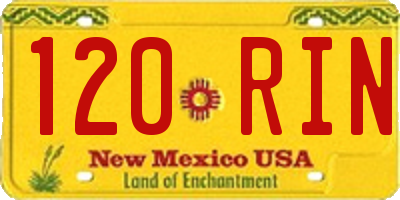 NM license plate 120RIN