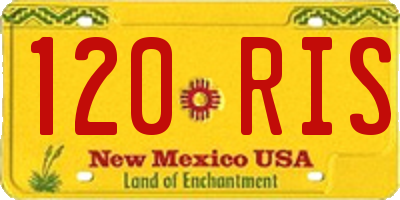 NM license plate 120RIS