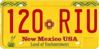 NM license plate 120RIU