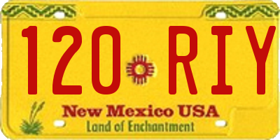 NM license plate 120RIY