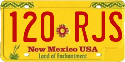 NM license plate 120RJS