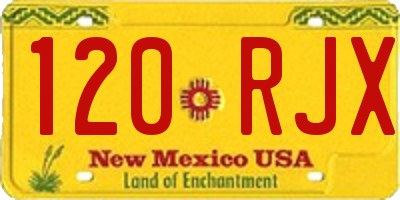 NM license plate 120RJX