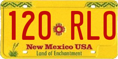 NM license plate 120RLO