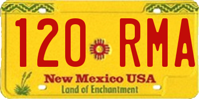 NM license plate 120RMA