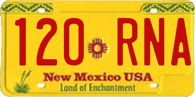NM license plate 120RNA