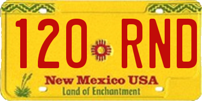 NM license plate 120RND