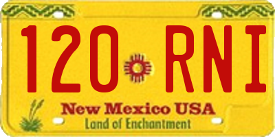 NM license plate 120RNI