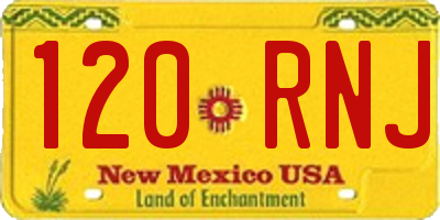 NM license plate 120RNJ