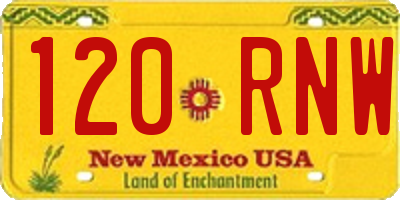 NM license plate 120RNW