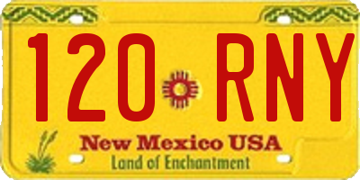 NM license plate 120RNY