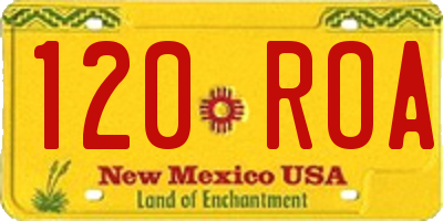 NM license plate 120ROA