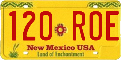 NM license plate 120ROE