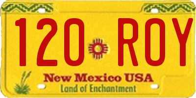 NM license plate 120ROY