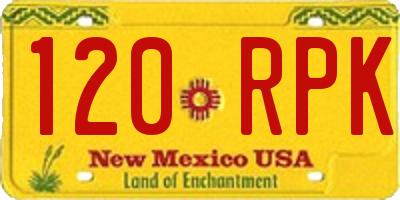 NM license plate 120RPK