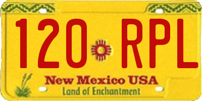 NM license plate 120RPL