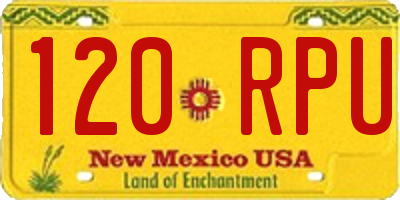 NM license plate 120RPU