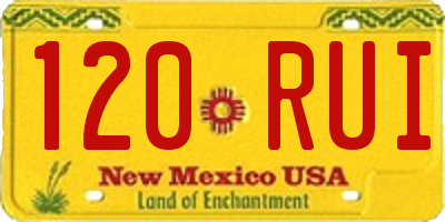 NM license plate 120RUI