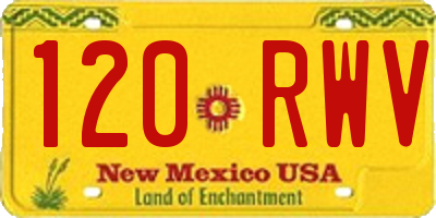 NM license plate 120RWV