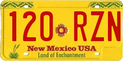 NM license plate 120RZN