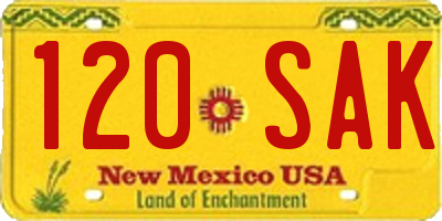NM license plate 120SAK