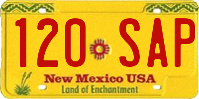 NM license plate 120SAP