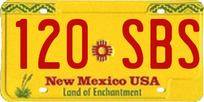 NM license plate 120SBS