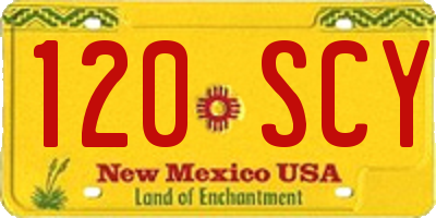 NM license plate 120SCY