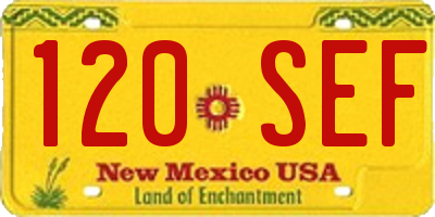 NM license plate 120SEF