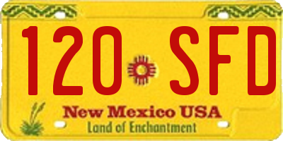 NM license plate 120SFD