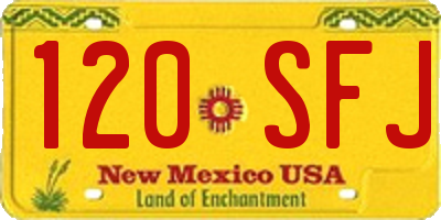 NM license plate 120SFJ