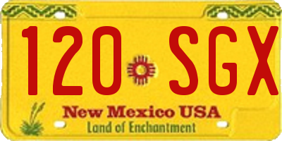 NM license plate 120SGX