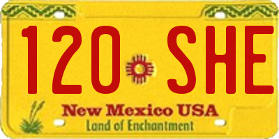 NM license plate 120SHE