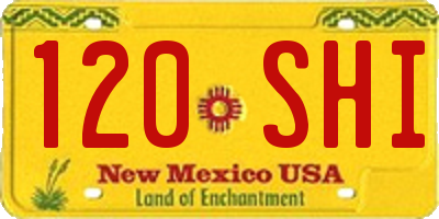 NM license plate 120SHI