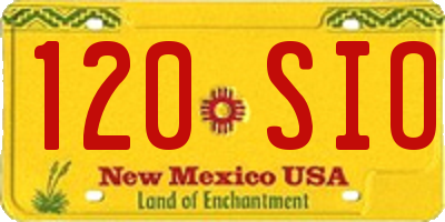 NM license plate 120SIO