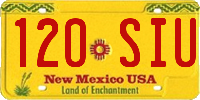 NM license plate 120SIU