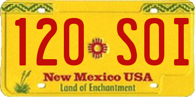 NM license plate 120SOI