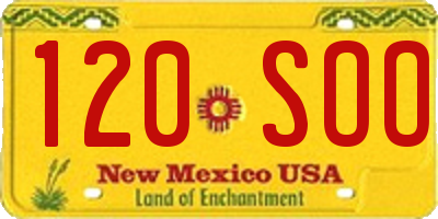 NM license plate 120SOO
