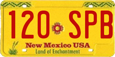 NM license plate 120SPB