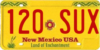 NM license plate 120SUX