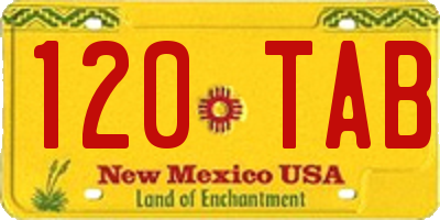 NM license plate 120TAB