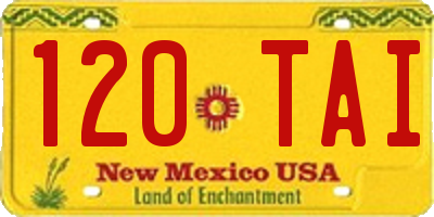 NM license plate 120TAI