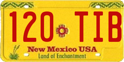 NM license plate 120TIB
