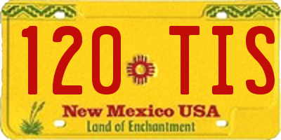 NM license plate 120TIS