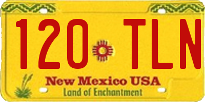 NM license plate 120TLN