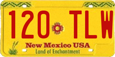 NM license plate 120TLW