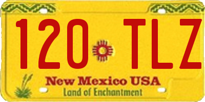 NM license plate 120TLZ