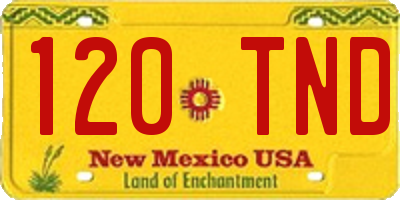 NM license plate 120TND
