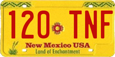 NM license plate 120TNF