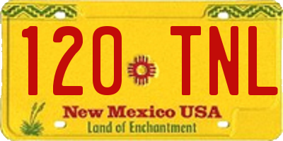 NM license plate 120TNL