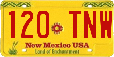 NM license plate 120TNW
